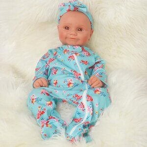 Full Body Platinum Silicone Baby Dolls Smiling Kate-wheaten Reborn Baby Girl